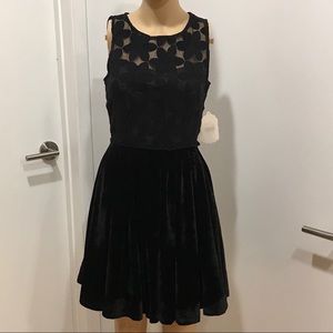 Altar’d State-Black, fit, flare lace &velvet dress